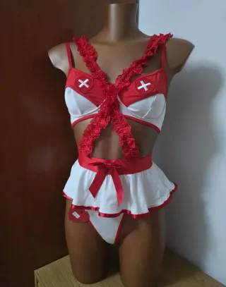 Lencería sexy enfermera T-S . CON ETIQUETA