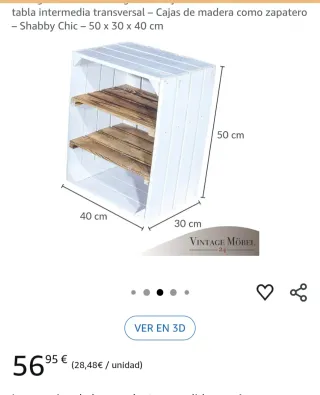 Juego 2 Cajas Madera Ruedas