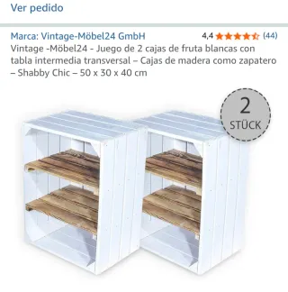 Juego 2 Cajas Madera Ruedas
