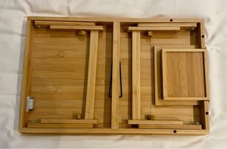 Mesa auxiliar bambú patas plegables