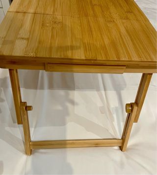 Mesa auxiliar bambú patas plegables
