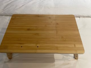 Mesa auxiliar bambú patas plegables