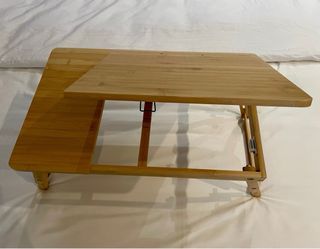Mesa auxiliar bambú patas plegables