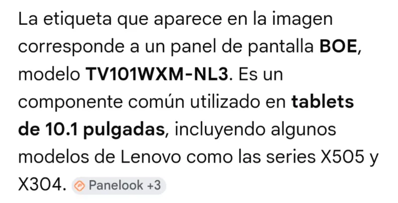 Pantalla BOE TV101WXM-NL3 para Tablets 10.1