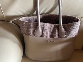 Borsa O bag beige/grigio