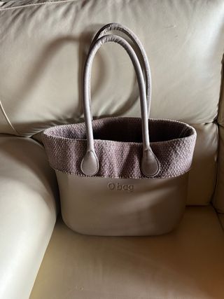 Borsa O bag beige/grigio