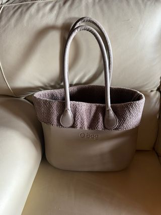 Borsa O bag beige/grigio