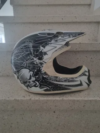 Casco Moto Cross THH Negro y Blanco
