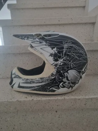 Casco Moto Cross THH Negro y Blanco