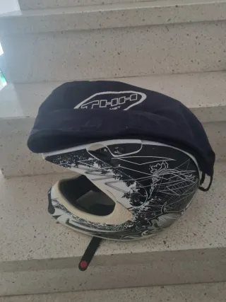 Casco Moto Cross THH Negro y Blanco