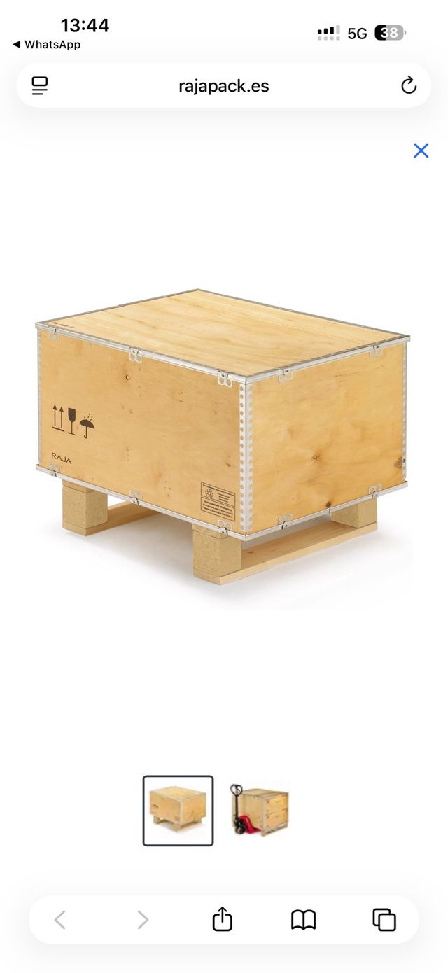 Caja de madera transporte 78x58x58cm