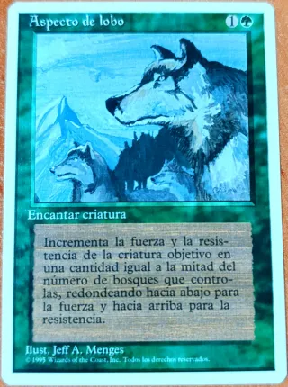 Carta Magic Aspecto de lobo cuarta edición bosque