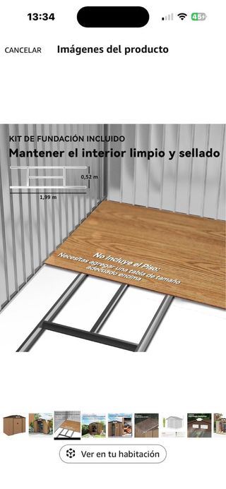 Estructura para suelo de caseta de jardín