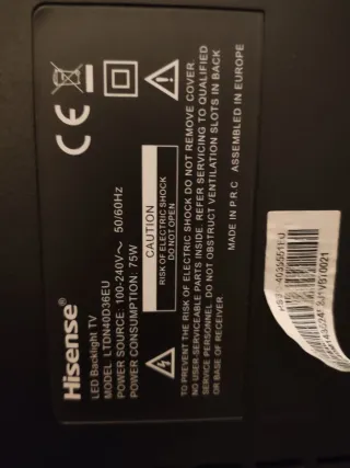 TV Hisense 40 LTDN40D36EU para piezas