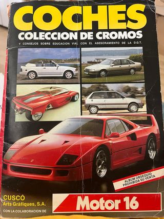 Album Cromos Coches Motor 16 Colección COMPLETO