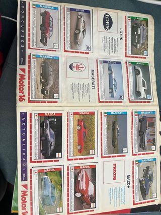 Album Cromos Coches Motor 16 Colección COMPLETO
