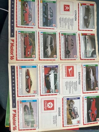 Album Cromos Coches Motor 16 Colección COMPLETO