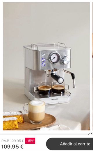 Cafetera Espresso CREATE Acero Inoxidable