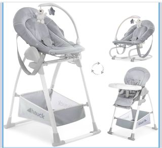 Trona de bebé Hauck con silla y hamaca evolutiva