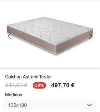 Colchón 135x190cm Modelo: Tardor Muelles encastado