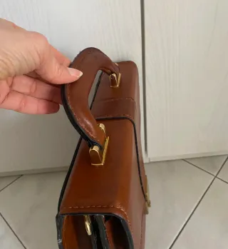 Borsello uomo vintage vera pelle marrone