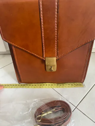 Borsello uomo vintage vera pelle marrone