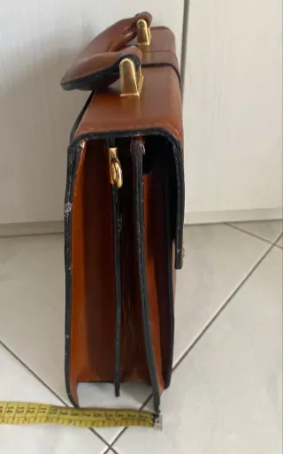 Borsello uomo vintage vera pelle marrone