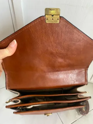 Borsello uomo vintage vera pelle marrone