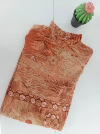 Vestido hippie seda tonos tierra talla única