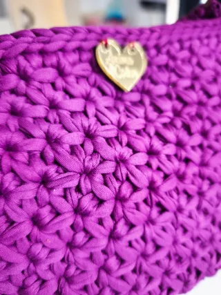 Borsa donna viola uncinetto