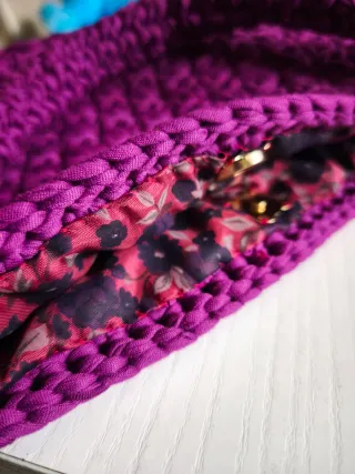 Borsa donna viola uncinetto