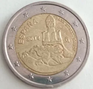 Moneda 2€ España 2014 Park Güell