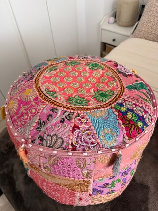 Puff otomano patchwork étnico