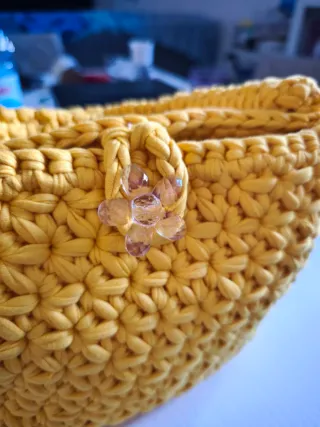 Borsa donna uncinetto gialla