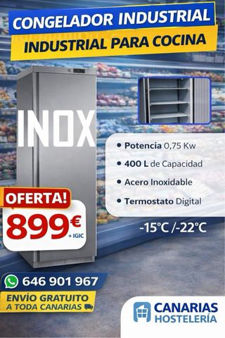 Congelador Industrial INOX 400L