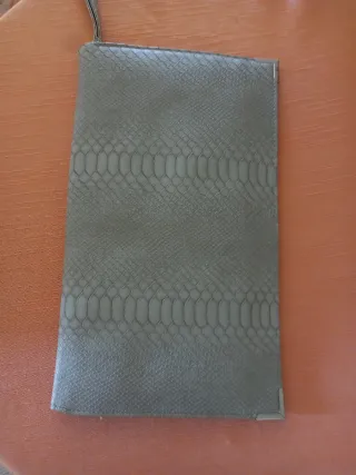 Bolso Clutch Piel Serpiente Gris Nuevo