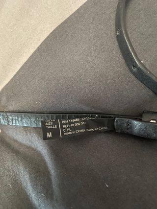 Cinturón Negro Fino Talla M