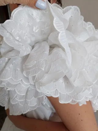 Traje de flamenca blanco volantes