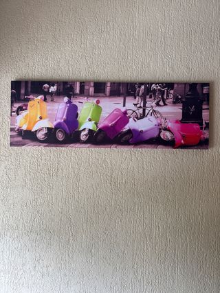 Cuadro Decorativo Vespa Multicolor