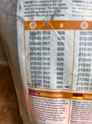 Cadenas de nieve tela AutoSock R15/R16