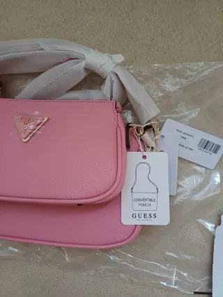 Bolso Guess Noelle Bandolera Rosa Dorado