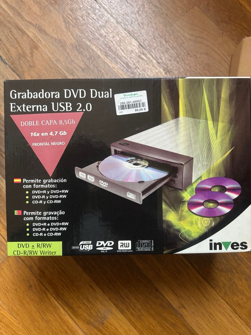 Grabadora DVD Dual Externa USB 2.0 Inves