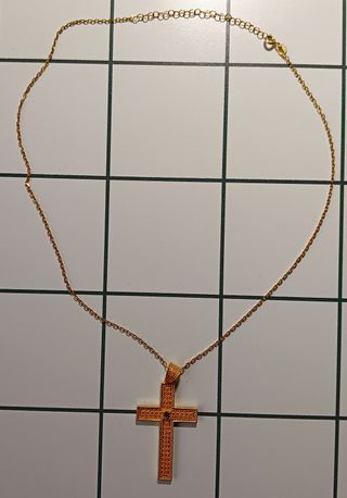 Cadena y Cruz Plata 925 con Sultanita