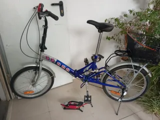 Bicicleta Plegable Azul con Cesta, Envio gratis.