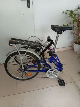 Bicicleta Plegable Azul con Cesta, Envio gratis.