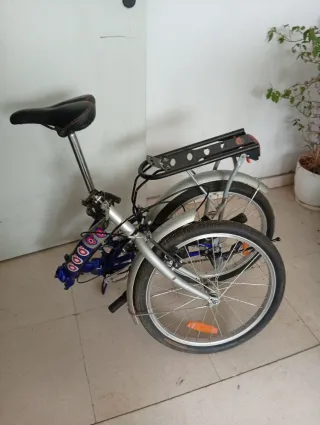 Bicicleta Plegable Azul con Cesta, Envio gratis.