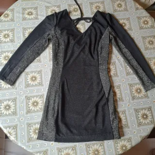 Vestido Negro Noche Brillante