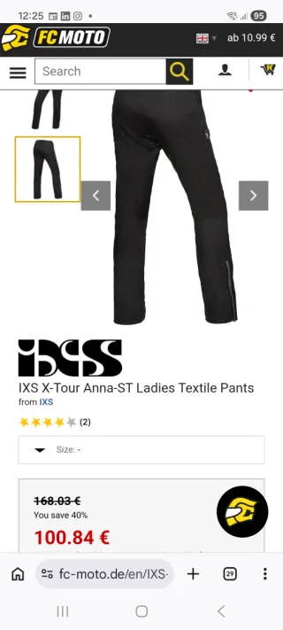 Calças Moto IXS Anna ST - Tam XS - Novas