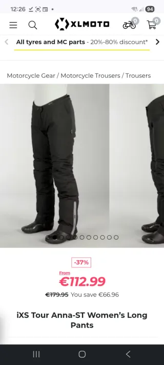 Calças Moto IXS Anna ST - Tam XS - Novas