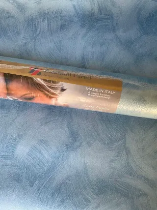 Carta da parati effetto pennellate blu